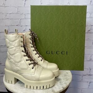 Gucci GG Matelasse Women's Leather Boots